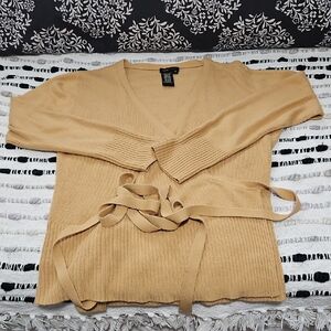 BCBG Women's Tan WRAP AROUND  Sweater